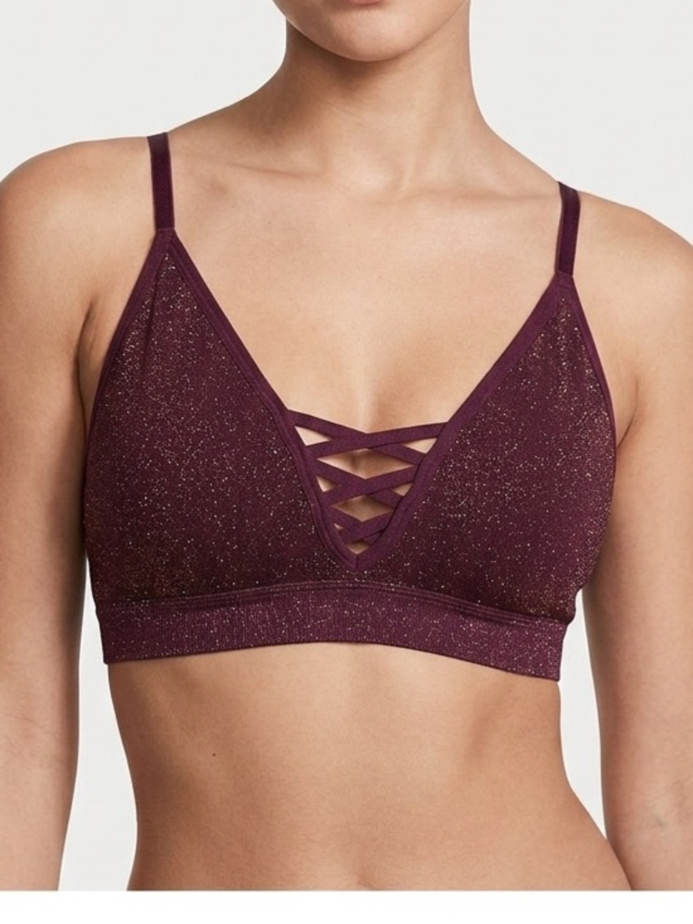 Victoria's Secret Deep Purple Glitter Bralette